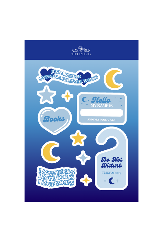 Blue Bookaholic Sticker Sheet
