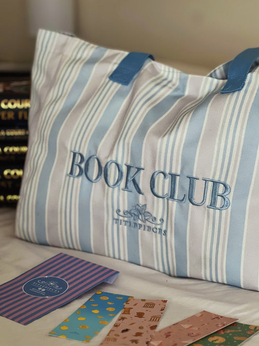 Book Club Large Tote Bag Blue